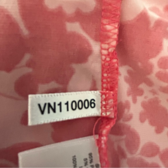 New York & Company stretch pink leafy floral crossover dress Size M - Picture 9 of 10